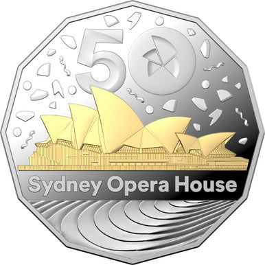 Sydney Opera House 50th Anniversary 2023 50c Selectively Gold-plated Silver Proof Coin