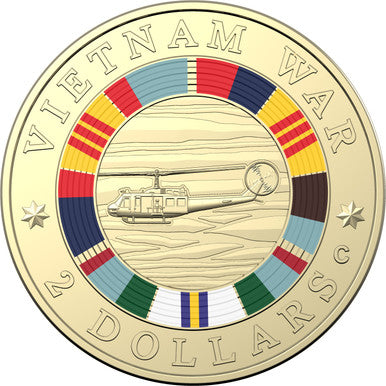 2023 $2 50th Anniversary of The End of Australian Involvement In The Vietnam War Coloured Uncirculated Coin