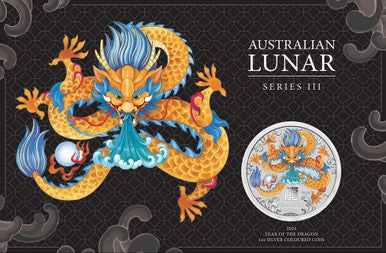 2024 $1 Lunar Year of The Dragon 1oz Silver Coloured Uncirculated Coin