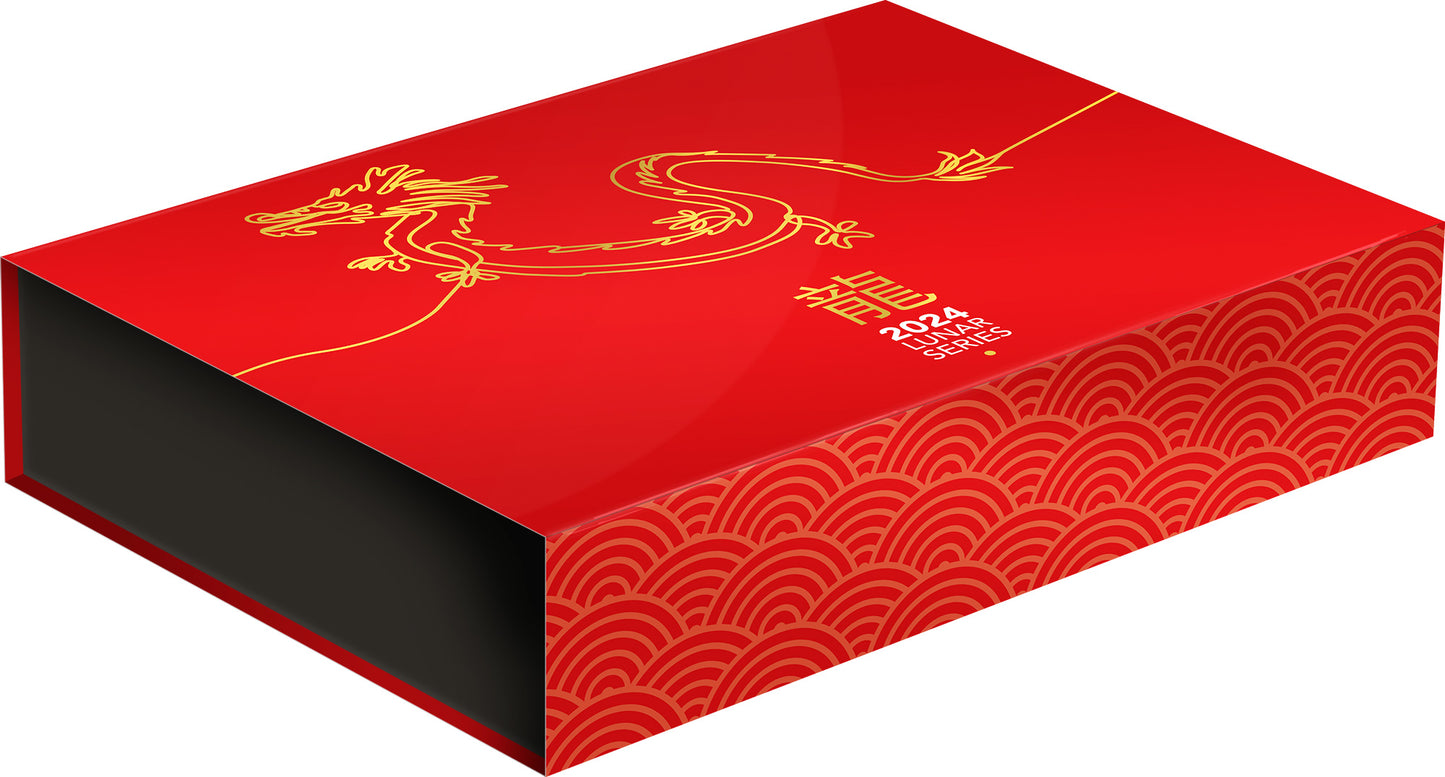 2024 $100 Year of The Dragon 1oz Gold Proof Domed Coin