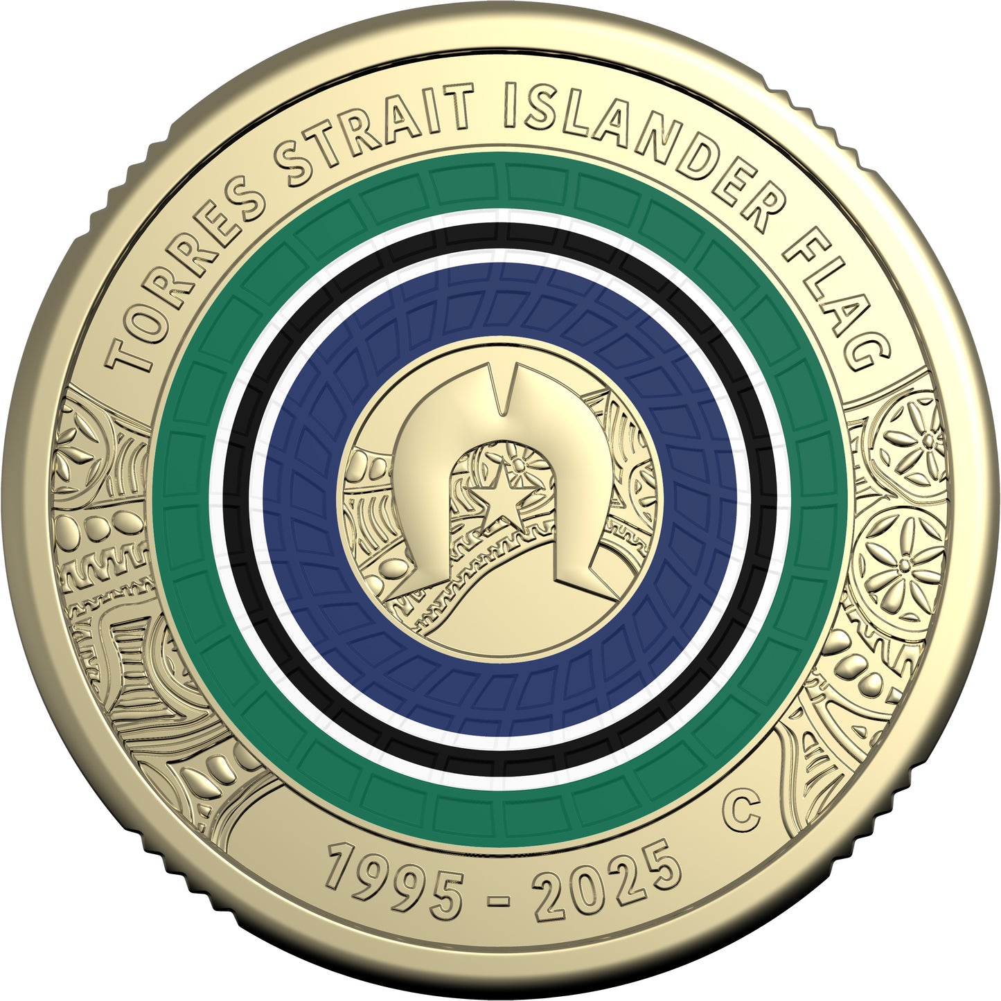2025 $2 30th Anniversary of The Torres Strait Islander Flag 'C' Mintmark Coloured Uncirculated Coin
