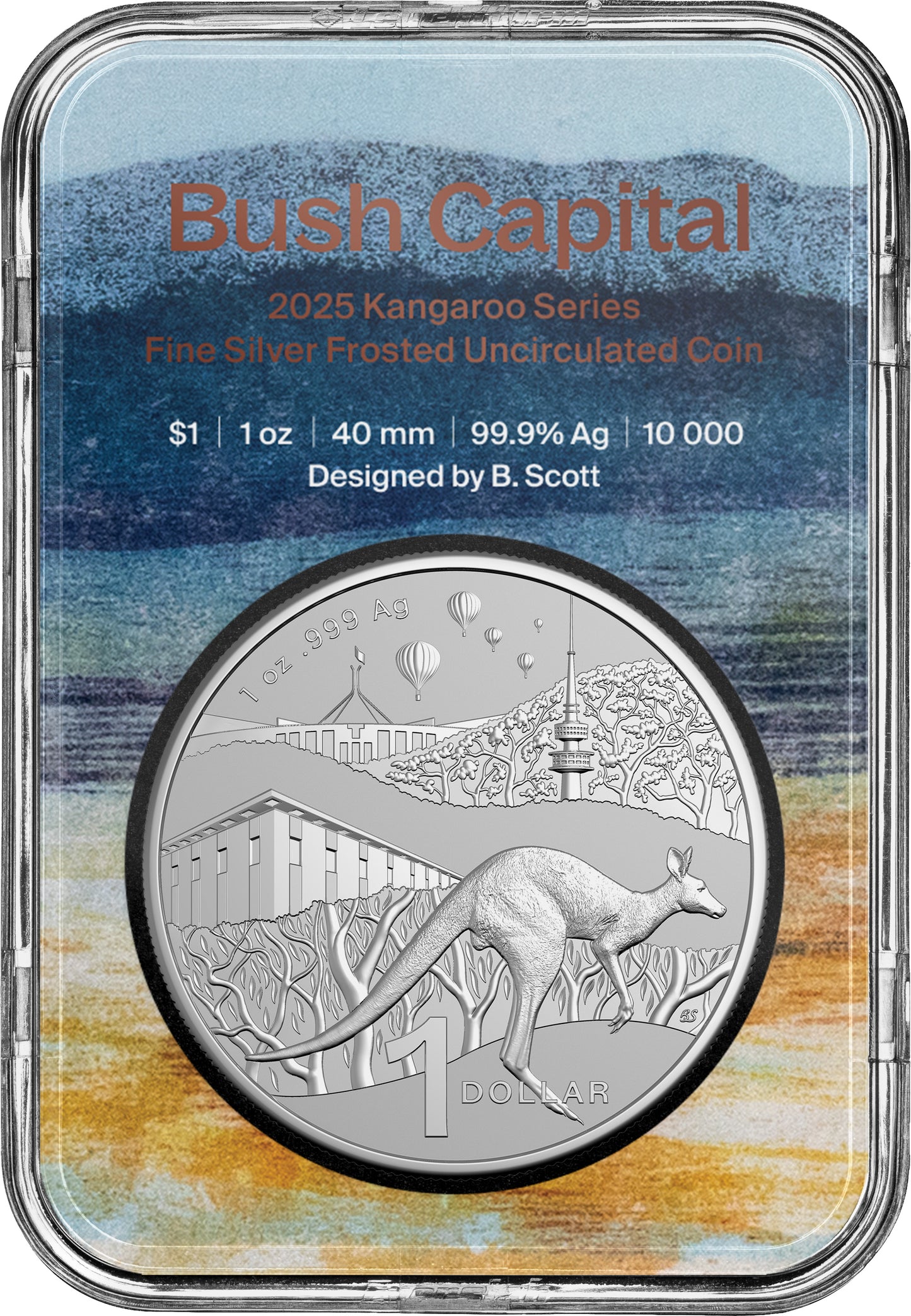 2025 $1 Kangaroo Bush Capital 1oz Silver Uncirculated Coin