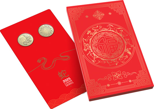2025 $1 Year of The Snake Uncirculated 2 Coin Set