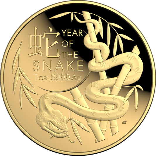 2025 $100 Year of The Snake 1oz Gold Domed Proof Coin