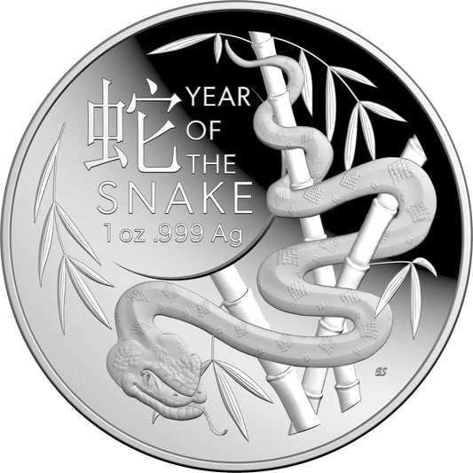 2025 $5 Year of The Snake 1oz Silver Proof Domed Coin