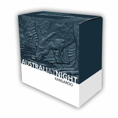Niue 2019 $1 Australia at Night Kangaroo 1oz Silver Black Proof Coin