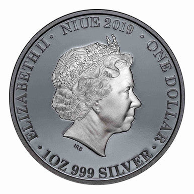 Niue 2019 $1 Australia at Night Kangaroo 1oz Silver Black Proof Coin