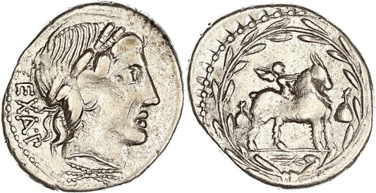 Roman Republic, Mn. Fonteius C.f., Silver Denarius, 85 BC, nVF