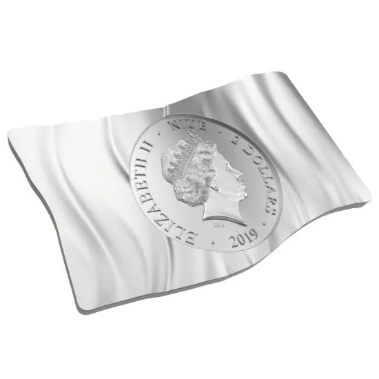 Niue 2019 $2 Eureka Stockade Waving Flag Silver Coin