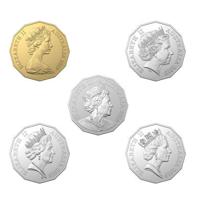 2019 50c 50th Anniversary of The Australian 50c Dodecagon Uncirculated 5 Coin Set