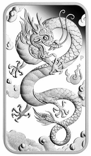 2019 $1 Dragon 1oz Silver Proof Rectangular Coin