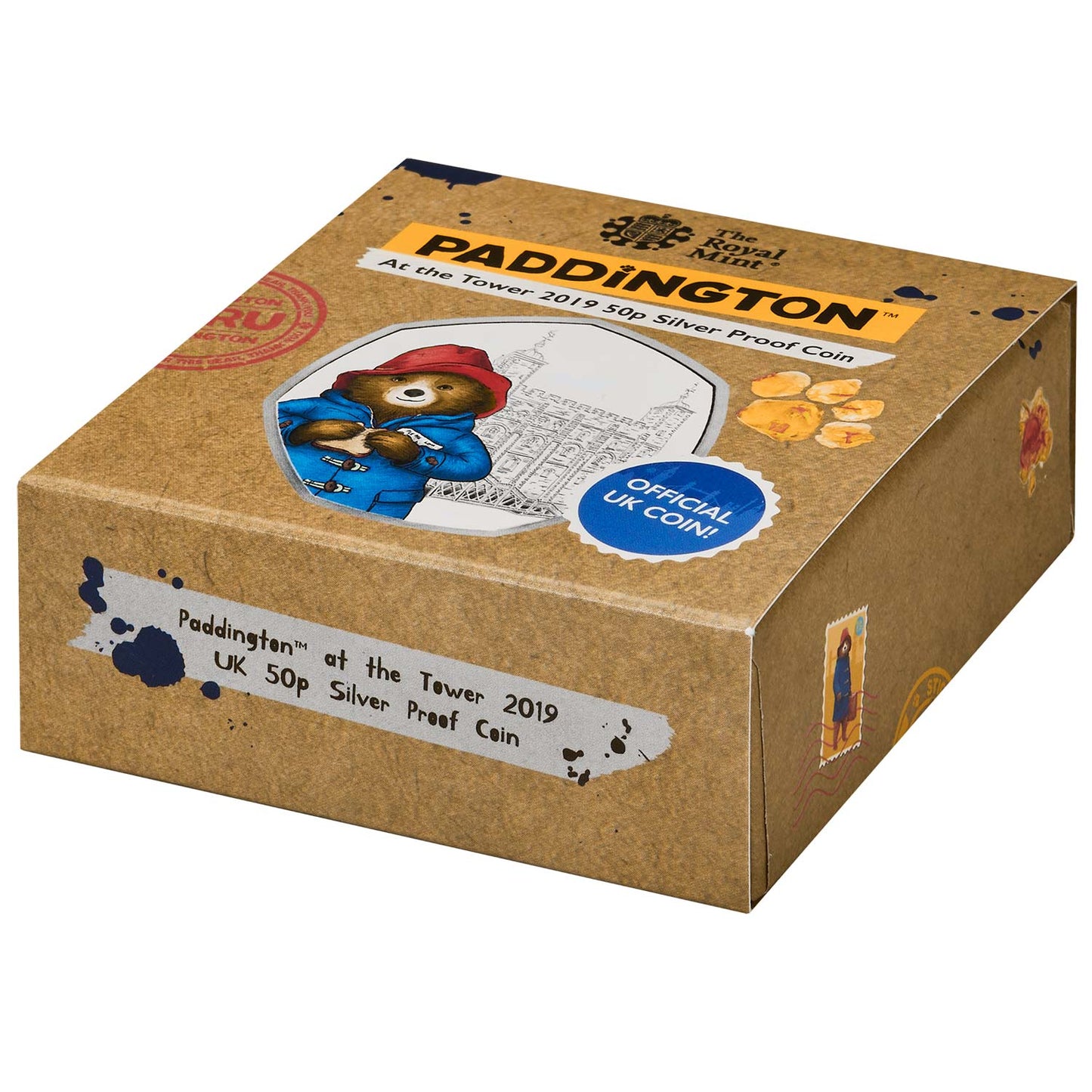 UK 2019 50p Paddington At The Tower Silver Coloured Proof Coin