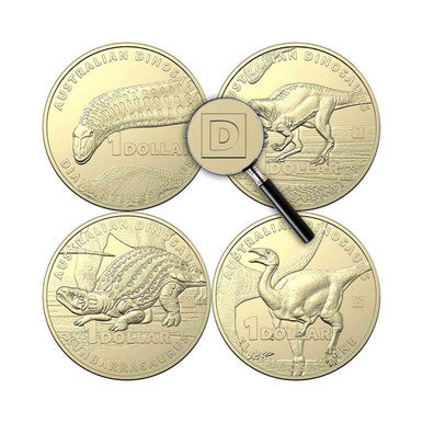 2022 Australian Dinosaurs $1 Uncirculated Privy Mark Four-Coin Collection
