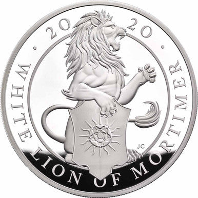 UK 2020 £2 The Queen's Beasts The White Lion of Mortimer 1oz Silver Proof Coin