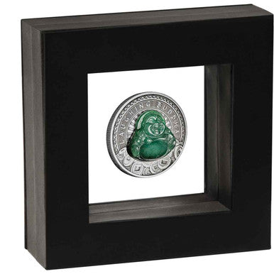 Tuvalu 2019 $1 Laughing Buddha 1oz Silver Antiqued Coin