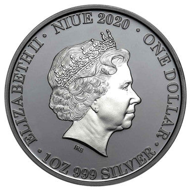 Niue 2020 $1 Australia at Night Echidna 1oz Silver Black Proof Coin