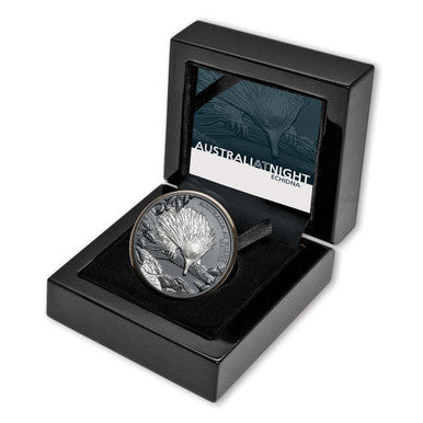 Niue 2020 $1 Australia at Night Echidna 1oz Silver Black Proof Coin