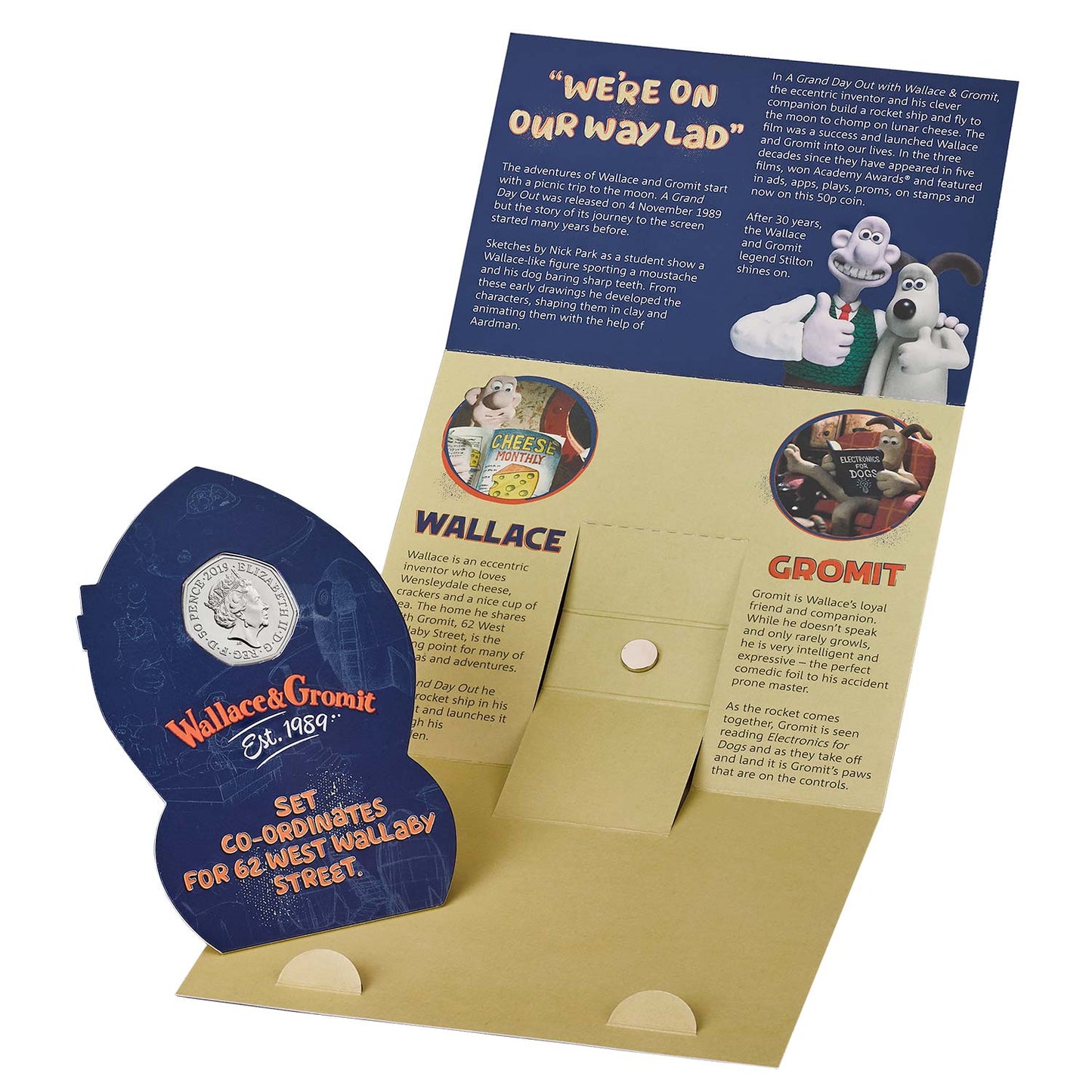 UK 2019 50p Wallace & Gromit Uncirculated Coin