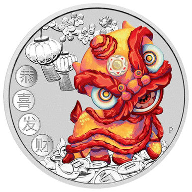 Tuvalu 2020 $1 Chinese New Year 1oz Silver Coloured Coin