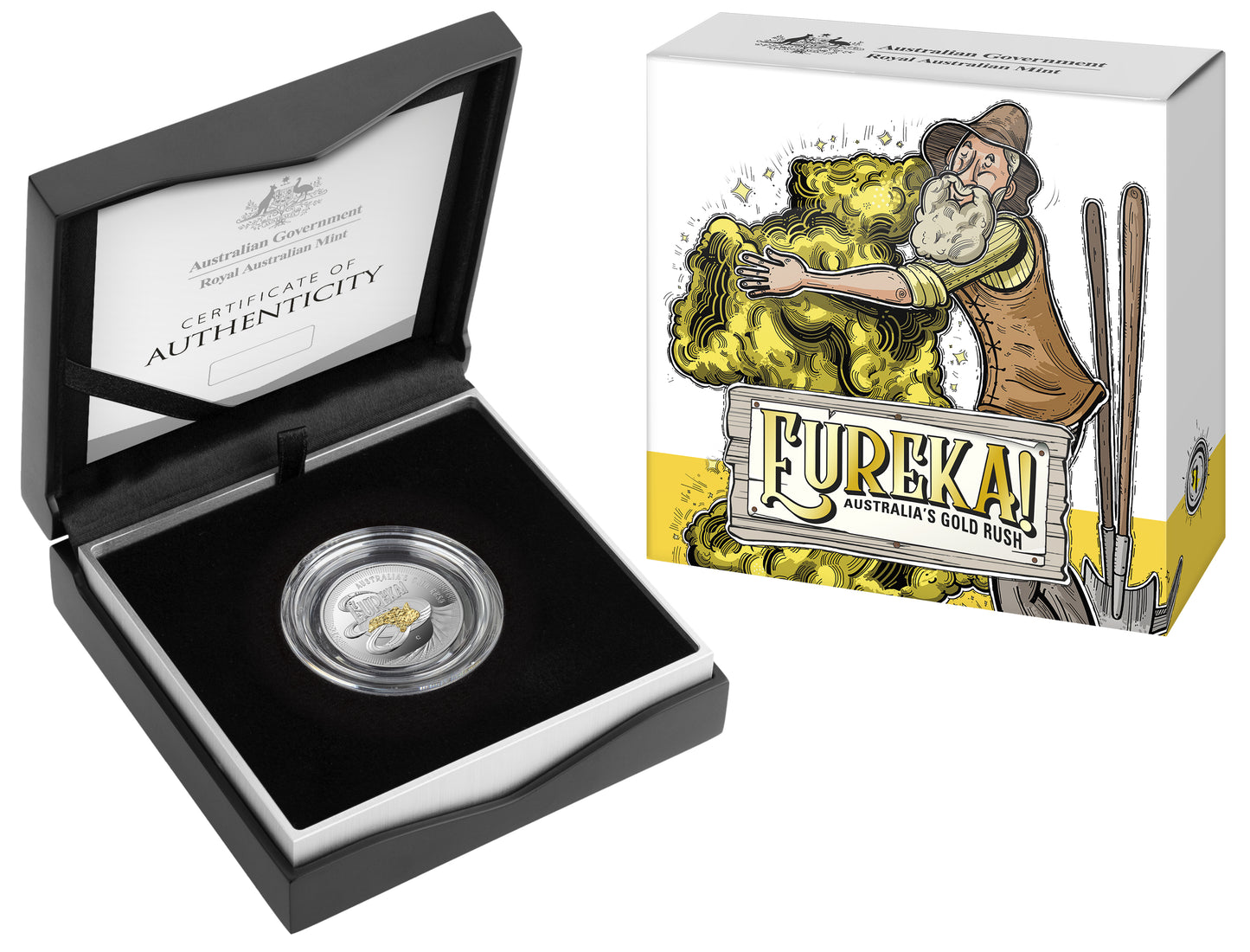 2020 $1 Eureka Australia's Gold Rush Selectively Gold Plated Silver Proof Coin