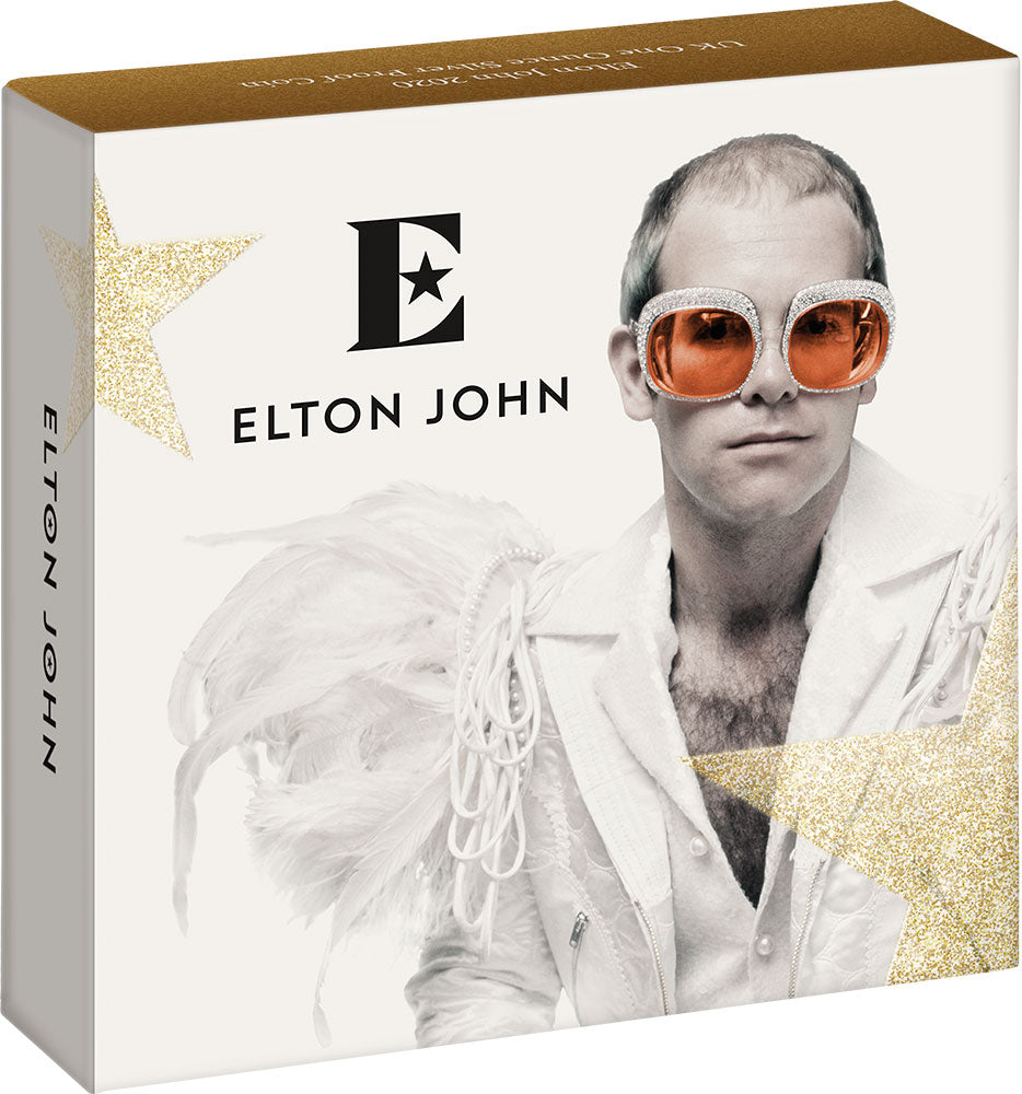 UK 2020 £2 Elton John 1oz Silver Coloured Proof Coin