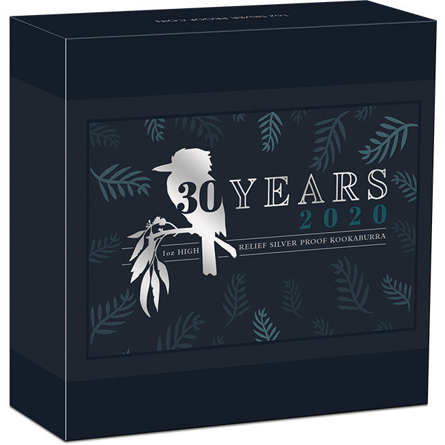 2020 $1 Australian Kookaburra 30 Years 1oz Silver High Relief Proof Coin