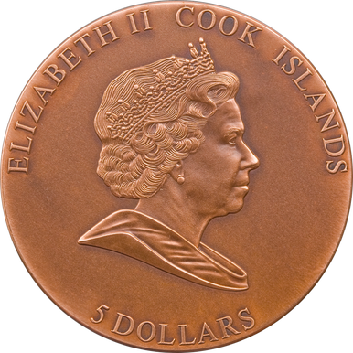 Cook Islands 2009 $5 Meteorite Impacts 400th Anniversary of The Observation of Mars 1oz Silver Copper Plated Antique Coin