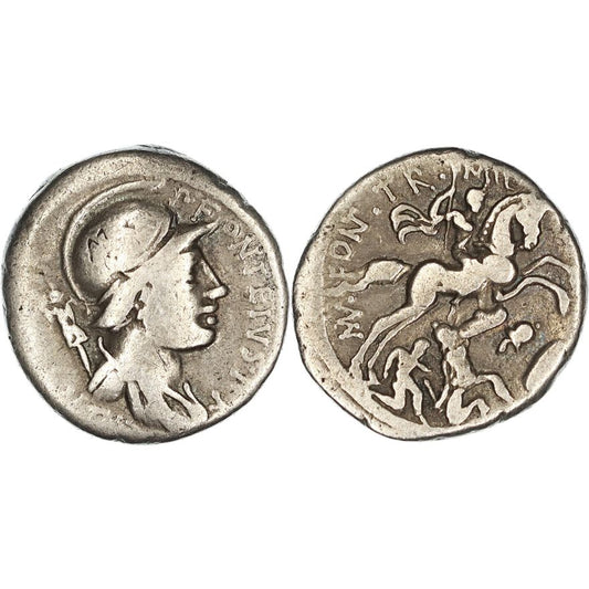 Roman Republic, P. Fonteius P.f Capito, Silver Denarius, 55 BC, gF