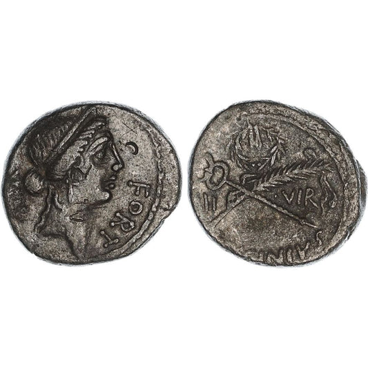 Roman Republic, Q. Sicinius, Silver Denarius, 49 BC, nVF