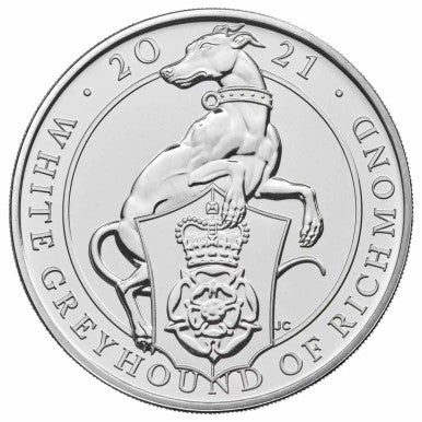 2021 £5 Queen’s Beasts White Greyhound of Richmond Brilliant Uncirculated Coin