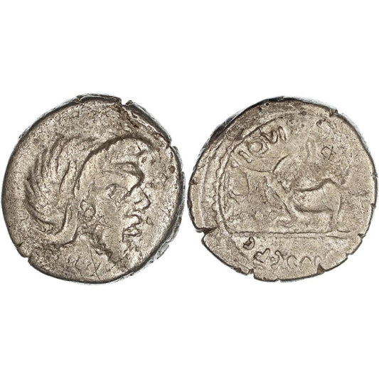 Roman Republic, Imperatorial Period, C. Vibius C.f. C.n. Pansa Caetronianus, Silver Denarius, 48BC, gF