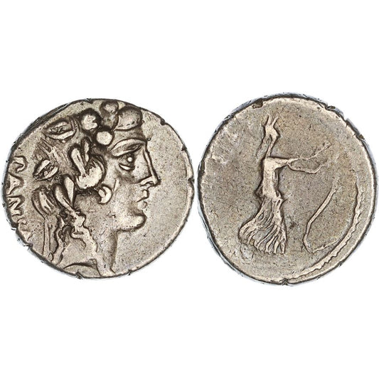 Roman Republic, Imperatorial Period, C. Vibius C.f. C.n. Pansa Caetronianus, Silver Denarius, 48 BC, gF