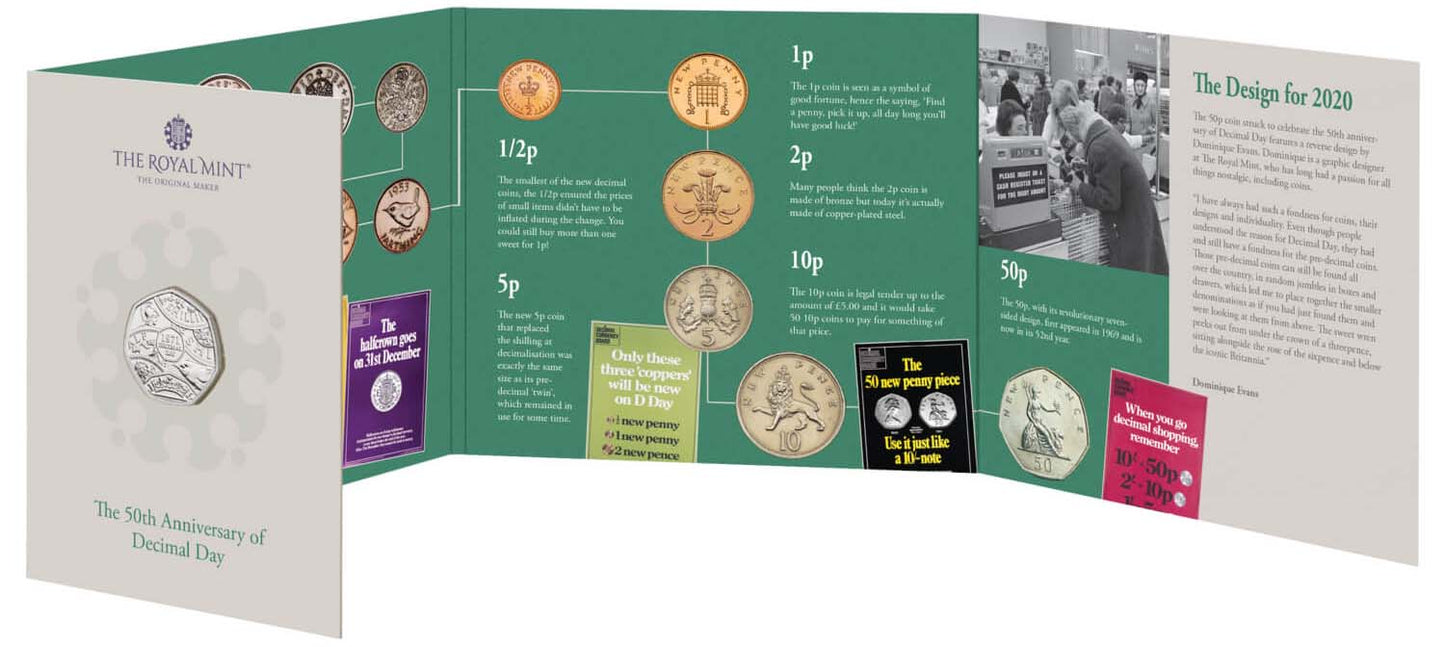UK 2021 50p The 50th Anniversary of Decimal Day Uncirculated Coin