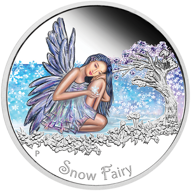 Tuvalu 2015 50c Fairies Snow Fairy 1/2oz Silver Coloured Proof Coin