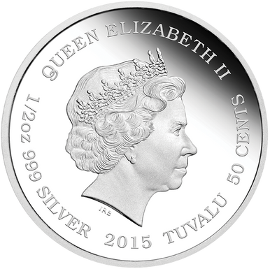 Tuvalu 2015 50c Fairies Snow Fairy 1/2oz Silver Coloured Proof Coin