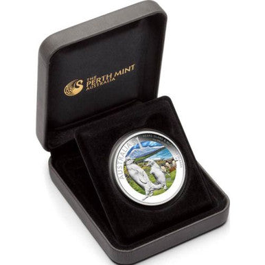 2011 $1 ANDA Melbourne Coin Show Special Celebrate Australia Heard and McDonald Islands 1oz Silver Coloured Proof Coin