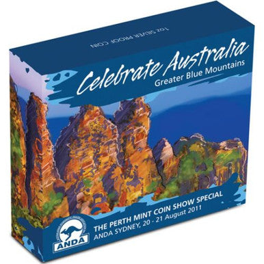 2011 $1 ANDA Sydney Celebrate Australia Greater Blue Mountains 1oz Silver Coloured Proof Coin