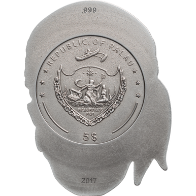Palau 2017 $5 Pirate Skull 1oz Silver Antiqued Coin