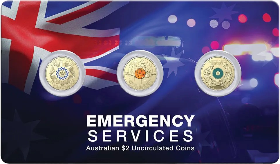 $2 Emergency Services Uncirculated 3 Coin Set