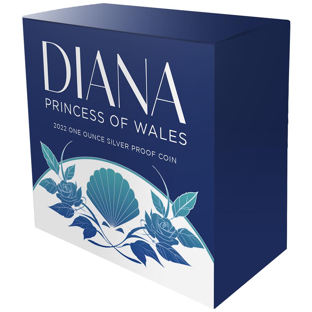 Tokelau 2022 $5 Diana Princess of Wales 1oz Silver Coloured Proof Coin