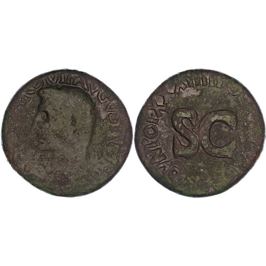 Roman Empire, Augustus, Æ As, 4 BC, nF-F