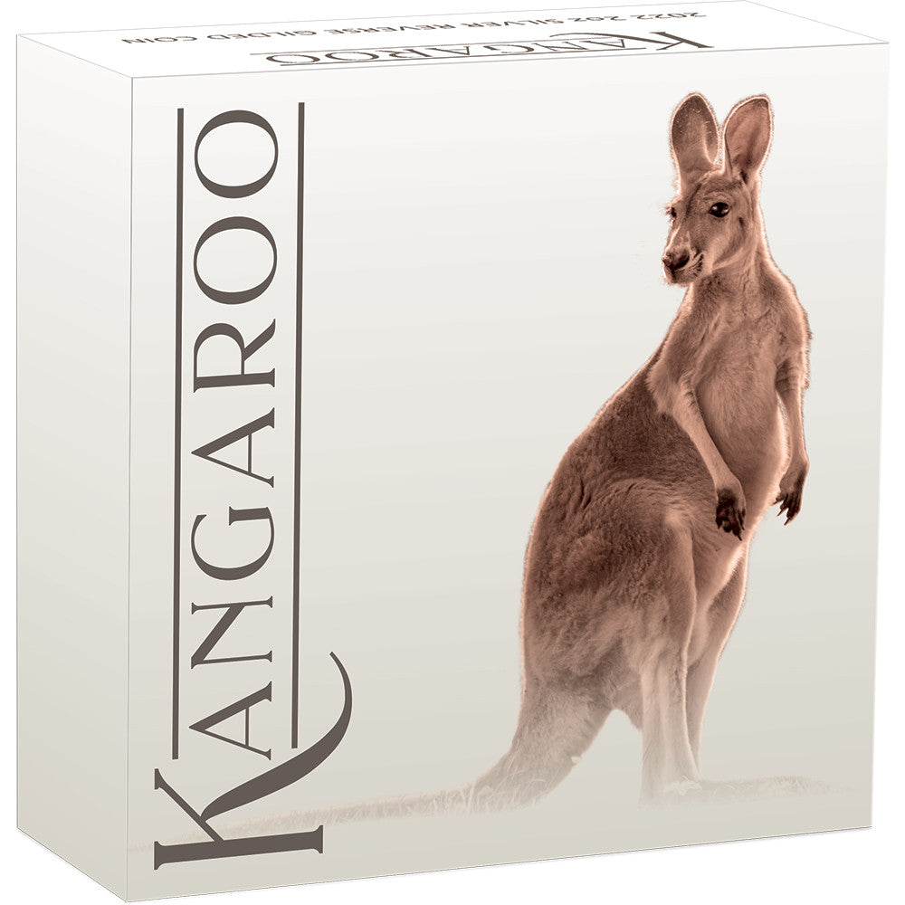2022 $2 Australia Kangaroo 2oz Silver Reverse Gilded Coin