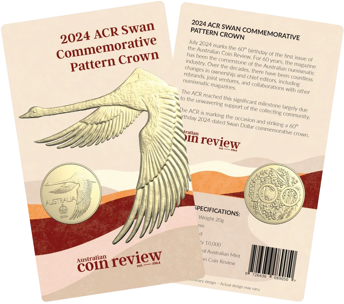 2024 Swan Commemorative Pattern Crown Uncirculated Coin