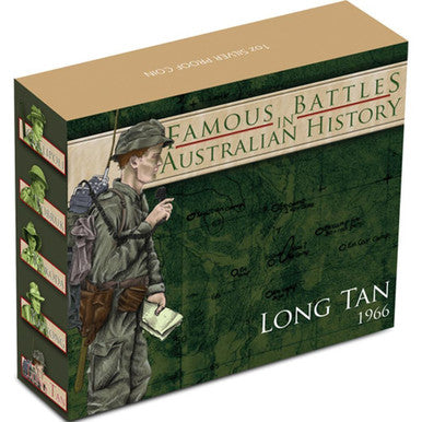 2012 $1 Famous Battles In Australian History Long Tan 1oz Silver Coloured Proof Coin