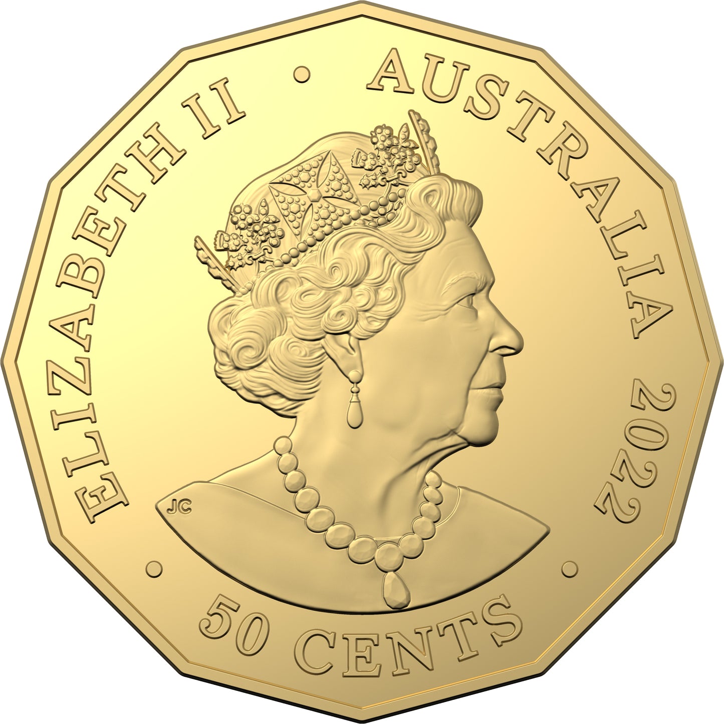 2022 50c Australian Commonwealth Games Team Gold Plated Uncirculated Coin