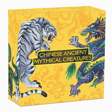 Tuvalu 2021 $5 Chinese Ancient Mythical Creatures 5oz Silver Coloured Antiqued Coin
