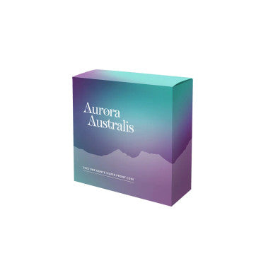 Tuvalu 2022 $1 Aurora Australis 1oz Silver Coloured Proof Coin