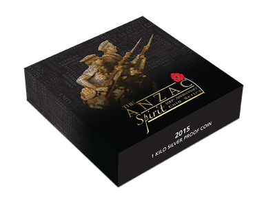 2015 $30 The ANZAC Spirit 100th Anniversary Lest We Forget 1kg Silver Coloured Proof Coin