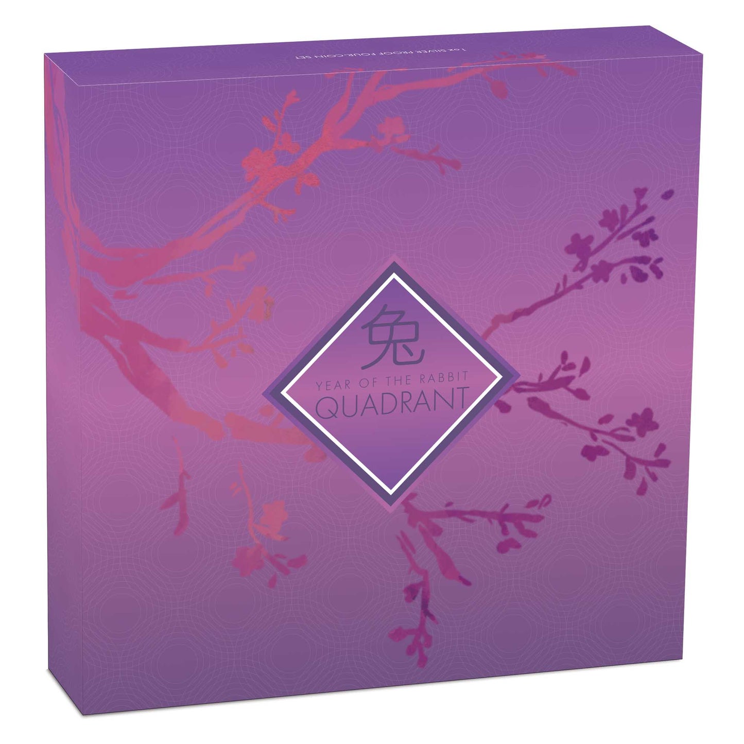 Tuvalu 2023 $1 Lunar Year of The Rabbit 1oz Silver Coloured Proof 4 Coin Quadrant Set