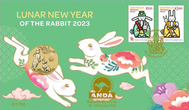 2023 $1 ANDA Melbourne Lunar New Year of The Rabbit PNC